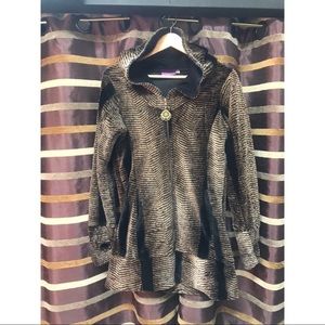 brown black animal print hoodie